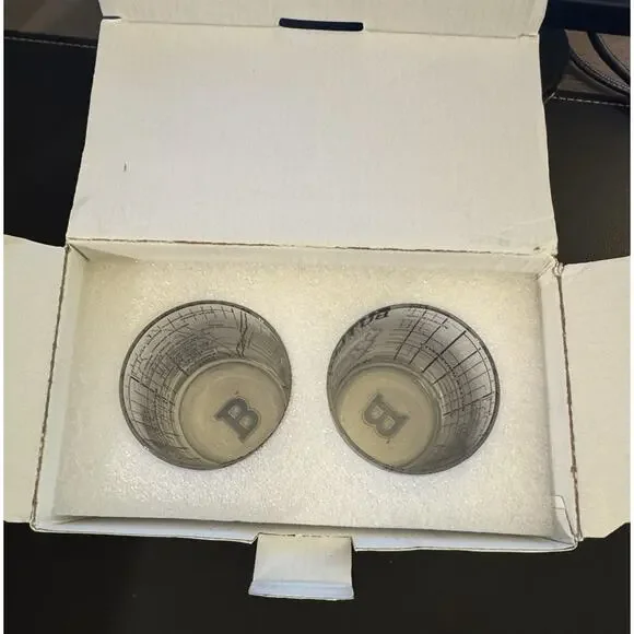 Greenline Glassware Butler University Whiskey Glass Set (2) Low Ball Glasses NIB - Picture 2 of 9